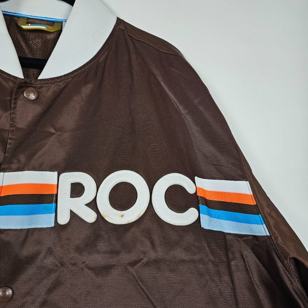 Rocawewar Y2K Hip Hop Rap Mens 3XL Long Sleeve Brown Snap Jacket - Picture 5 of 12